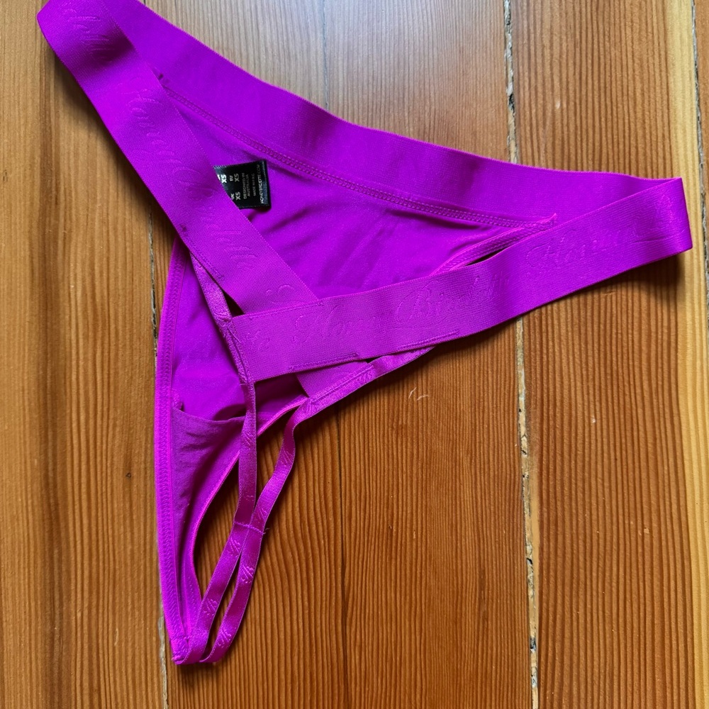 Honey Birdette Essentials magenta thong
